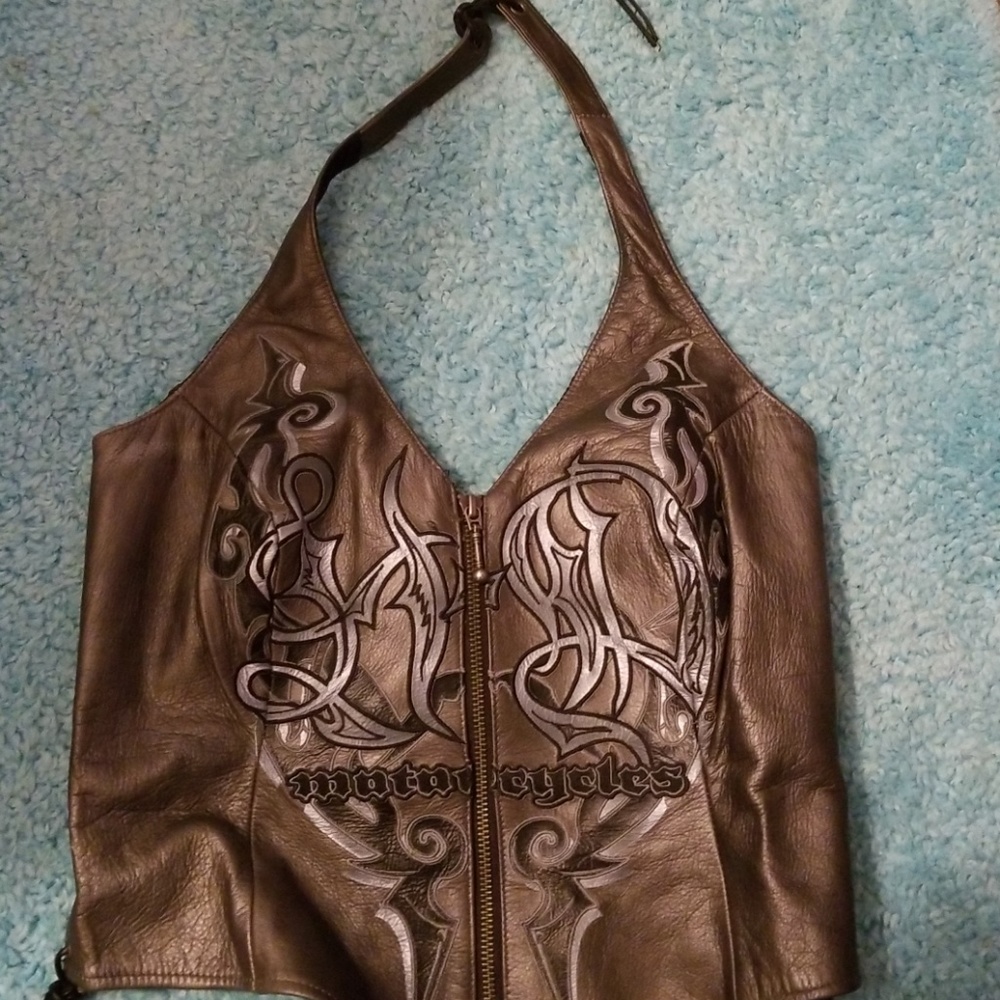 Womens Harley Davidson Leather Vest/Halter